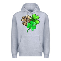 Heather Grey three clover Premium Hoodie - AdoDesignShop