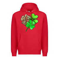 Red three clover Premium Hoodie - AdoDesignShop