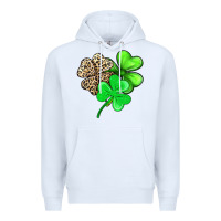 White three clover Premium Hoodie - AdoDesignShop