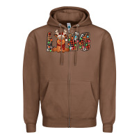 Chestnut love christmas reindeer Zipper Hoodie - Jasminsmagicworld