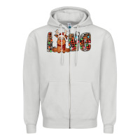 Dove Grey love christmas reindeer Zipper Hoodie - Jasminsmagicworld