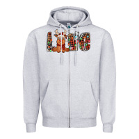 Heather Grey love christmas reindeer Zipper Hoodie - Jasminsmagicworld