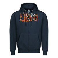 Navy love christmas reindeer Zipper Hoodie - Jasminsmagicworld