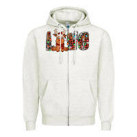 Oatmeal Heather love christmas reindeer Zipper Hoodie - Jasminsmagicworld