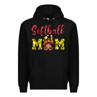 Black Softball Mom And Afro Messy Bun Mom Premium Hoodie - BundleAndBundleShop