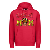 Cardinal Softball Mom And Afro Messy Bun Mom Premium Hoodie - BundleAndBundleShop