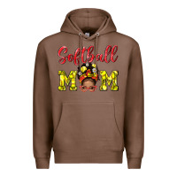 Chestnut Softball Mom And Afro Messy Bun Mom Premium Hoodie - BundleAndBundleShop