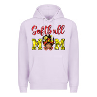 Lilac Softball Mom And Afro Messy Bun Mom Premium Hoodie - BundleAndBundleShop