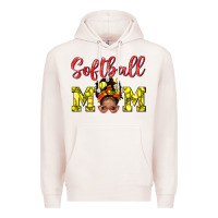 Pale Pink Softball Mom And Afro Messy Bun Mom Premium Hoodie - BundleAndBundleShop