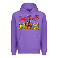Purple Softball Mom And Afro Messy Bun Mom Premium Hoodie - BundleAndBundleShop