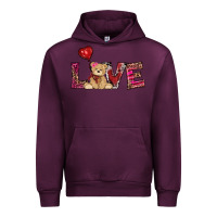 Mauve Wine valentine's day tedybear love Urban Hoodie - RanaPortraitStore