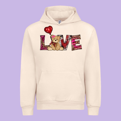 Valentine's Day Tedybear Love Urban Hoodie Designed By Ranaportraitstore