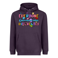 Plum everyone communicates differently Heavyweight Hoodie - MaliasSmallBusiness
