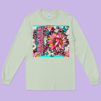 Survivor Breast Cancer Long Sleeve Tee Designed By Adodesignshop