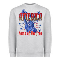 Heather Grey America home of the free Heavyweight Sweatshirt - texasbilliewilder