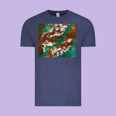Brown Cowhide Glitter Vintage Tee Designed By Barkaloodesign