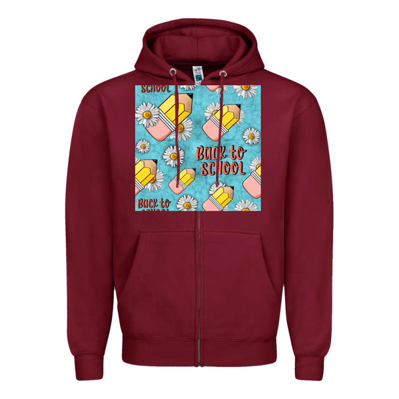 Back To School Seamless Pattern Zipper Hoodie by BundleAndBundleShop | Teevron