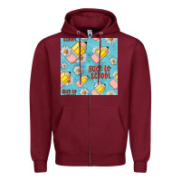 Burgundy back to school seamless pattern Zipper Hoodie - BundleAndBundleShop