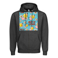 Charcoal Heather back to school seamless pattern Zipper Hoodie - BundleAndBundleShop