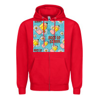 Red back to school seamless pattern Zipper Hoodie - BundleAndBundleShop