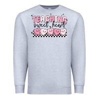 Heather Grey teaching sweetheart Premium Sweatshirt - MaliasSmallBusiness