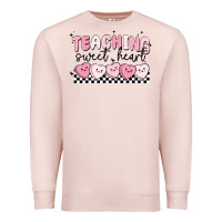 Pale Pink teaching sweetheart Premium Sweatshirt - MaliasSmallBusiness