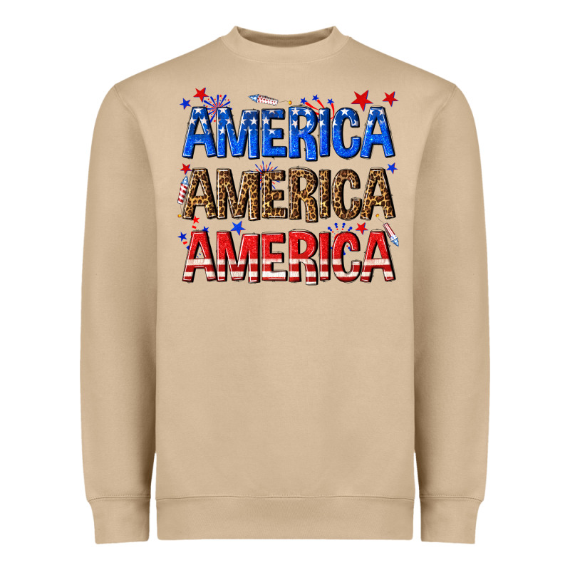America America America Fourth Of July Heavyweight Sweatshirt by texasbilliewilder | Teevron