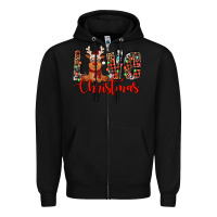 Black love christmas reindeer Zipper Hoodie - Jasminsmagicworld