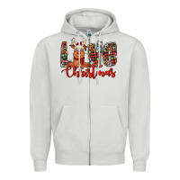 Dove Grey love christmas reindeer Zipper Hoodie - Jasminsmagicworld