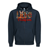 Navy love christmas reindeer Zipper Hoodie - Jasminsmagicworld
