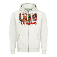 Oatmeal Heather love christmas reindeer Zipper Hoodie - Jasminsmagicworld
