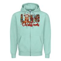 Seafoam love christmas reindeer Zipper Hoodie - Jasminsmagicworld
