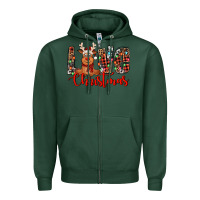 Sports Green love christmas reindeer Zipper Hoodie - Jasminsmagicworld