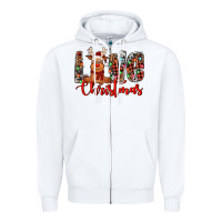 White love christmas reindeer Zipper Hoodie - Jasminsmagicworld