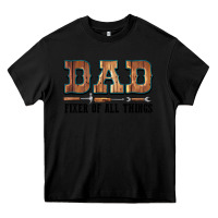 Black Dad Fixer Of All Things Heavy Core Tee - LillyAllenDesigns