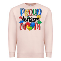 Pale Pink proud autism mom Premium Sweatshirt - MaliasSmallBusiness