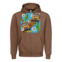 Chestnut school bus seamless pattern Zipper Hoodie - BundleAndBundleShop