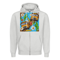 School Bus Seamless Pattern Zipper Hoodie | Teevron