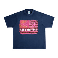 Navy Back The Pink American Flag Urban Heavy Tee - texasbilliewilder