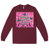 Burgundy stronger than the stormcancer Long Sleeve Tee - AdoDesignShop