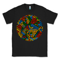 Black african fabric pattern round earrings 3 Classic Tee - BundleAndBundleShop