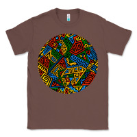 Chestnut african fabric pattern round earrings 3 Classic Tee - BundleAndBundleShop