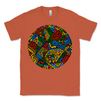 Copper african fabric pattern round earrings 3 Classic Tee - BundleAndBundleShop