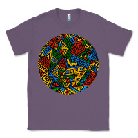 Lavender african fabric pattern round earrings 3 Classic Tee - BundleAndBundleShop