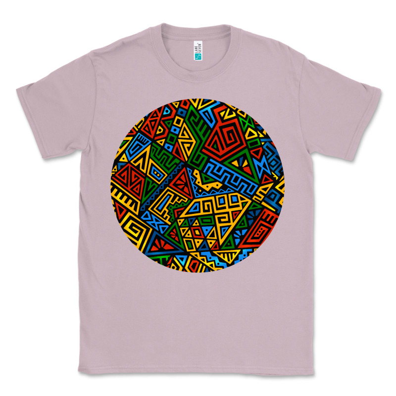 African Fabric Pattern Round Earrings 3 Classic Tee by BundleAndBundleShop | Teevron