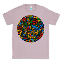 Lilac african fabric pattern round earrings 3 Classic Tee - BundleAndBundleShop