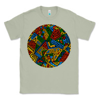 Matcha african fabric pattern round earrings 3 Classic Tee - BundleAndBundleShop