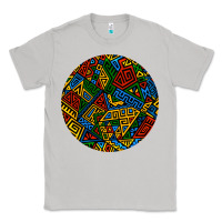Moon Dust african fabric pattern round earrings 3 Classic Tee - BundleAndBundleShop