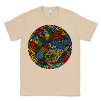 Mushroom african fabric pattern round earrings 3 Classic Tee - BundleAndBundleShop