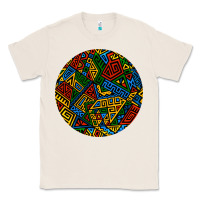Natural african fabric pattern round earrings 3 Classic Tee - BundleAndBundleShop